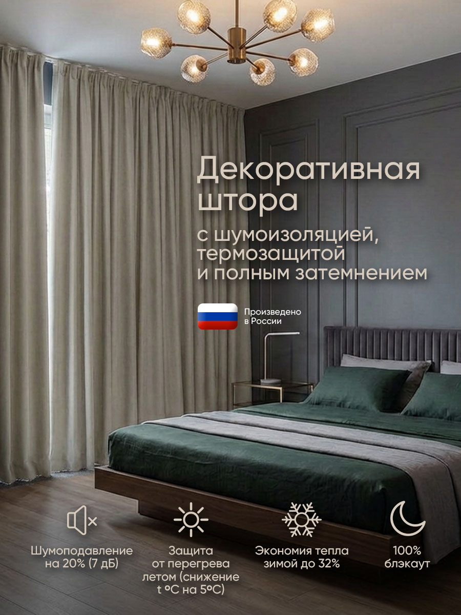 Звукоизоляционная блэкаут штора Gardista